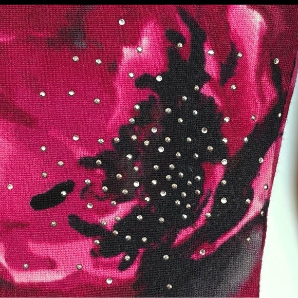 White House Black Market XS Black Floral Embellished Cardigan Sweater Top - Picture 5 of 14